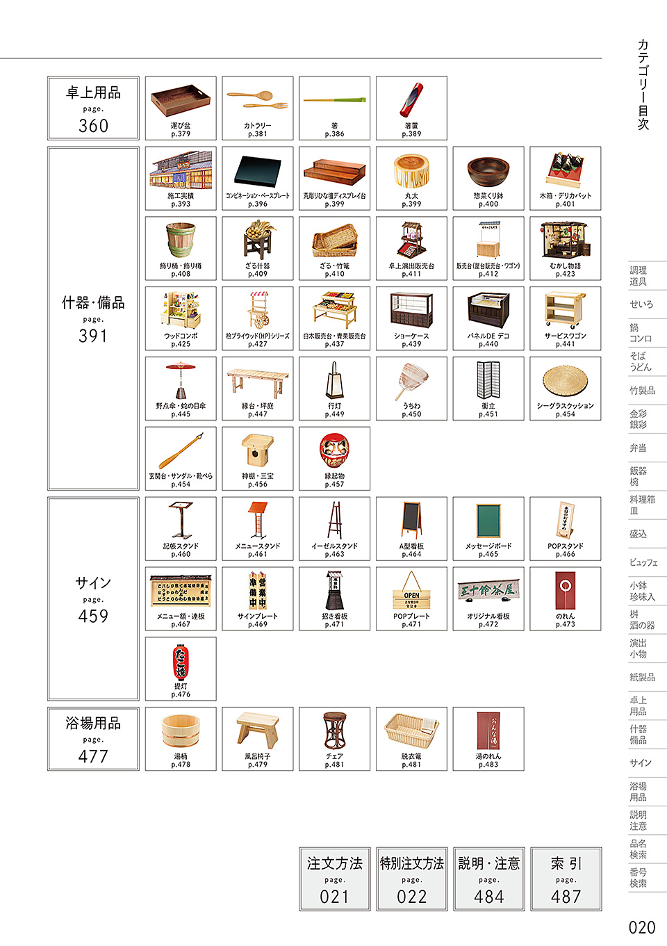 和食器カタログ P.20-目次・説明/目次・説明