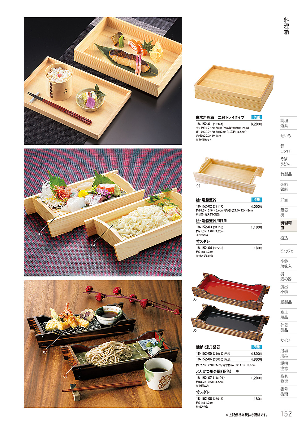 和食器カタログ P.152-料理箱・皿／料理箱