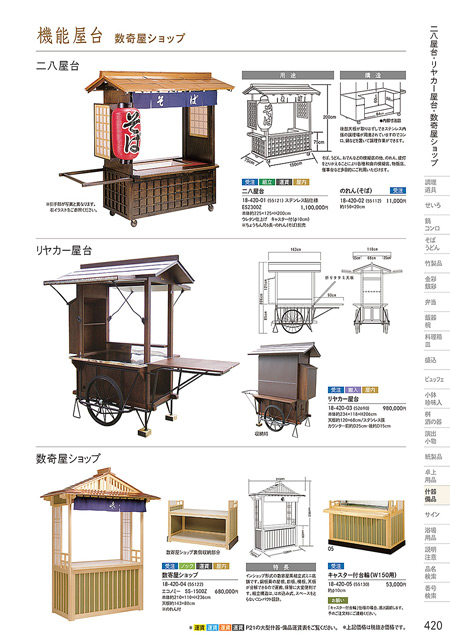 和食器の和心 リヤカー屋台 W 受注生産 キャンセル不可品 屋台風販売台 ディスプレイ什器