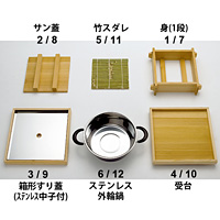 椹・お座敷セイロ(8寸)<身1段> ※竹スダレ別売
