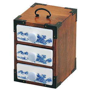 三段弁当 古代色【受注生産品】(W27021)