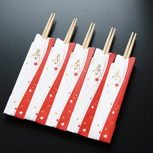 お祝い箸(5膳入) 三ツ折(W64517)