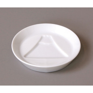 白磁・絵柄入醤油皿(富士山) (W26230)