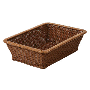 高品質籐・脱衣篭 長角 ダークブラウン(W50793)