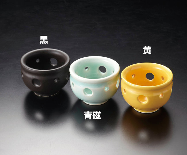 陶器・花の和珍味入 黒(W26717)