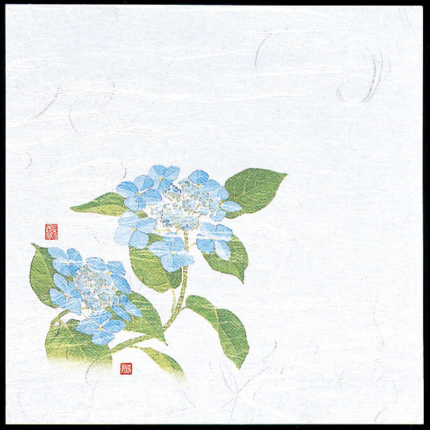 4寸OP懐石敷紙 (100枚入) 紫陽花(W65114)