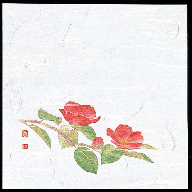 4寸OP懐石敷紙 (100枚入) 椿(W65121)