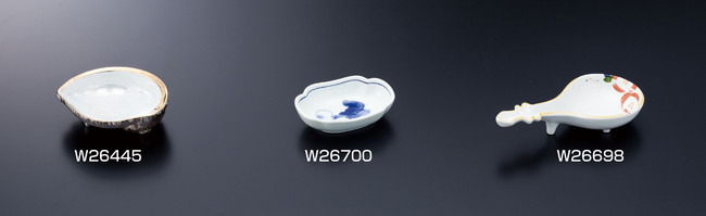 花絵びわ型皿(W26698)