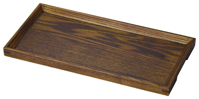 木製ノンスリップ カフェトレイ ブラウン(W15571)