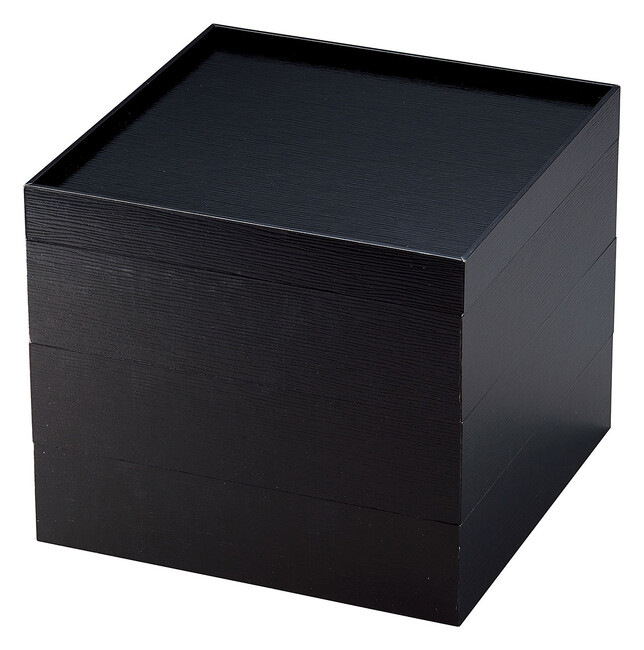 紙重箱 黒 75寸 3段(W22649)