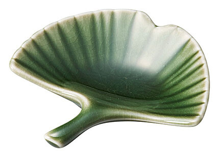 新・イチョウ型珍味皿 緑(W27774)