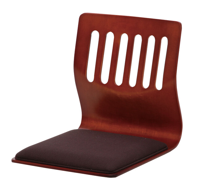 座椅子 クッション付 ブラウン(W51212)