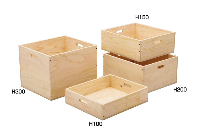 HP 持ち手付き 木箱(無塗装) H150(W55856)